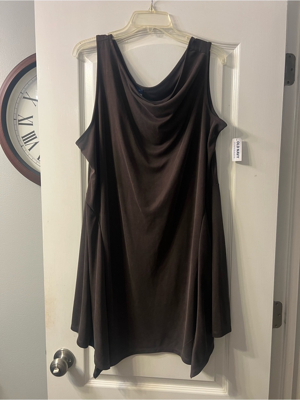 NWT Old Navy Brown sleeveless dress with rolled neck, retailed for 44
